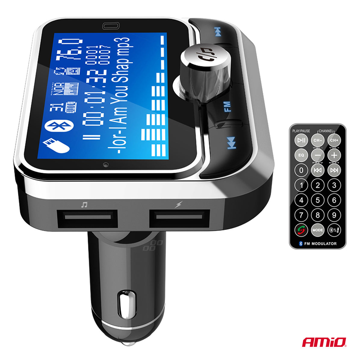 FM-lähetin 2×USB-A 12 V 24 V