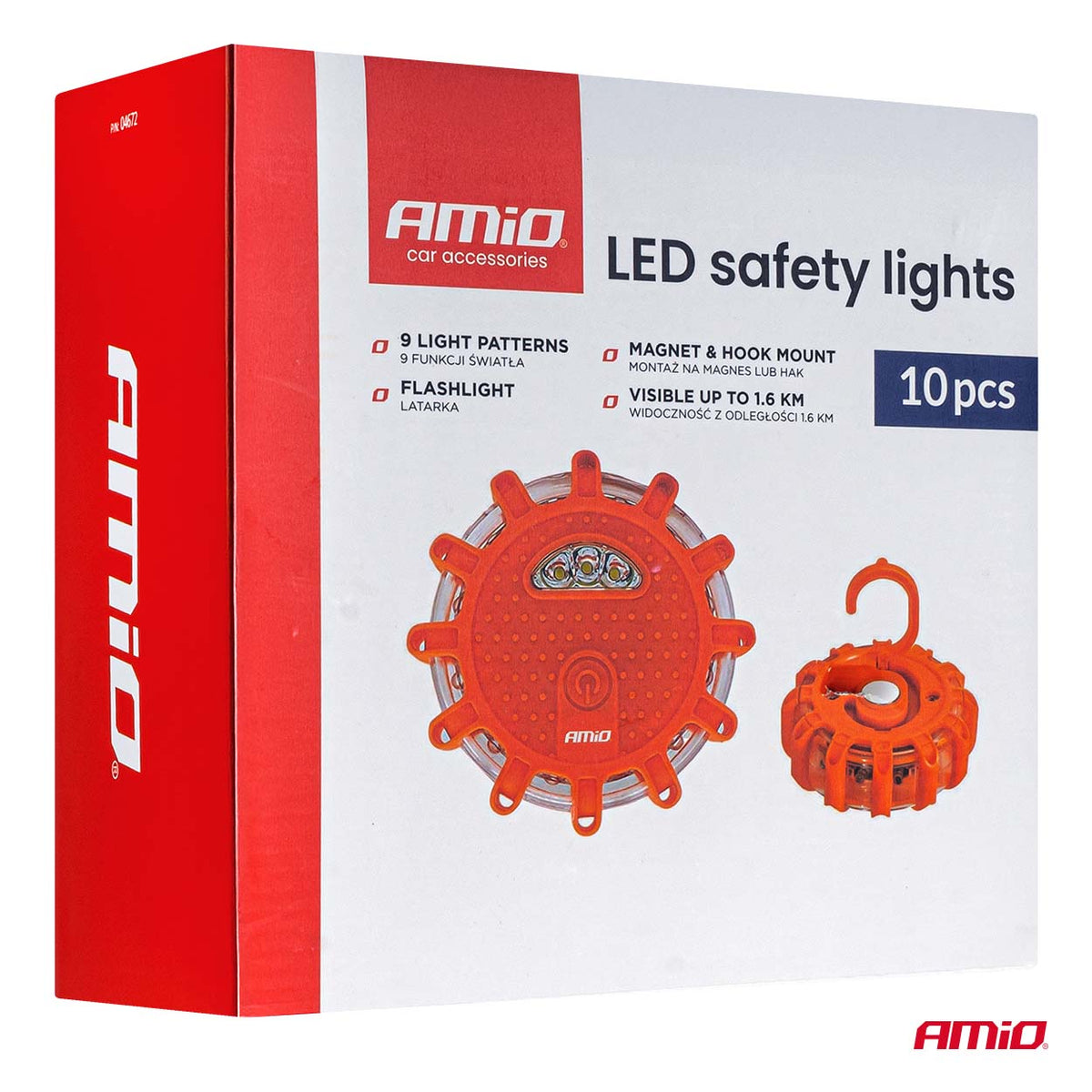 LED-varoitusvalot 12SMD+3SMD 10 kpl punainen