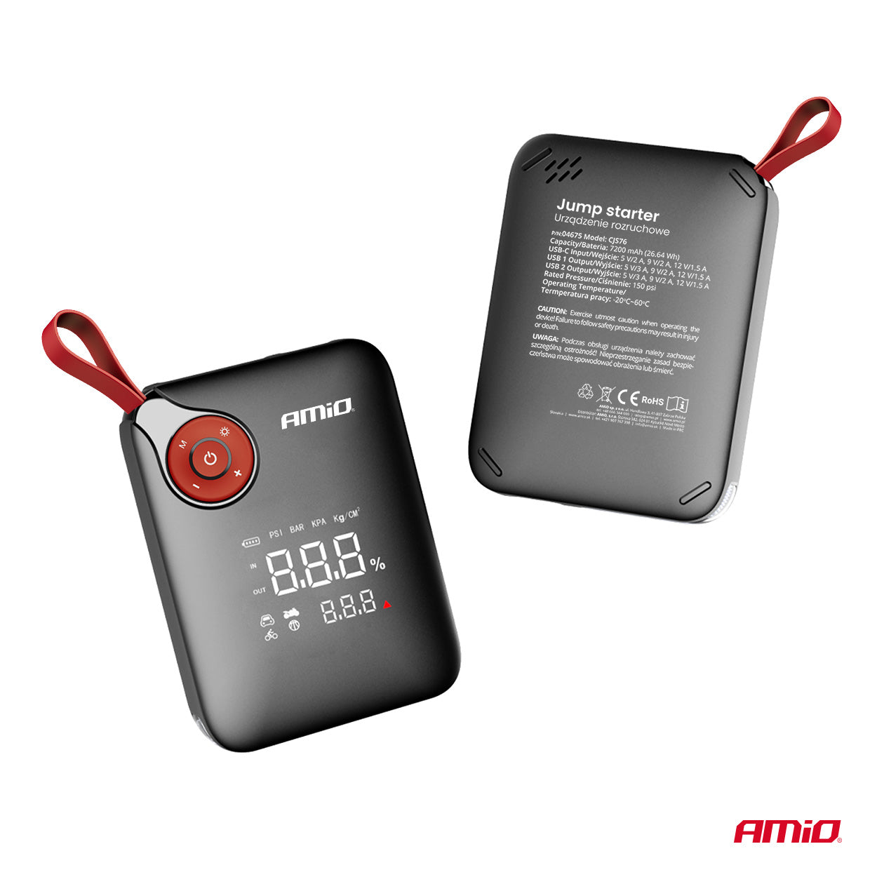 Starthilfe Power Pack 4in1 12V 7,2Ah 600A PRO AMIO-04675