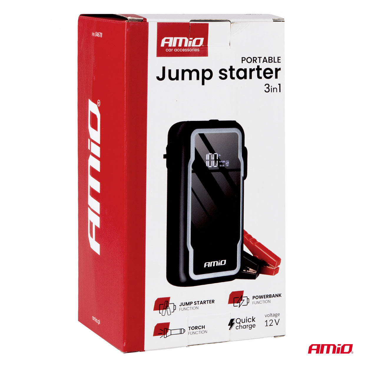Starthilfe Power Pack 3in1 12V 12Ah 1600A AMIO-04678