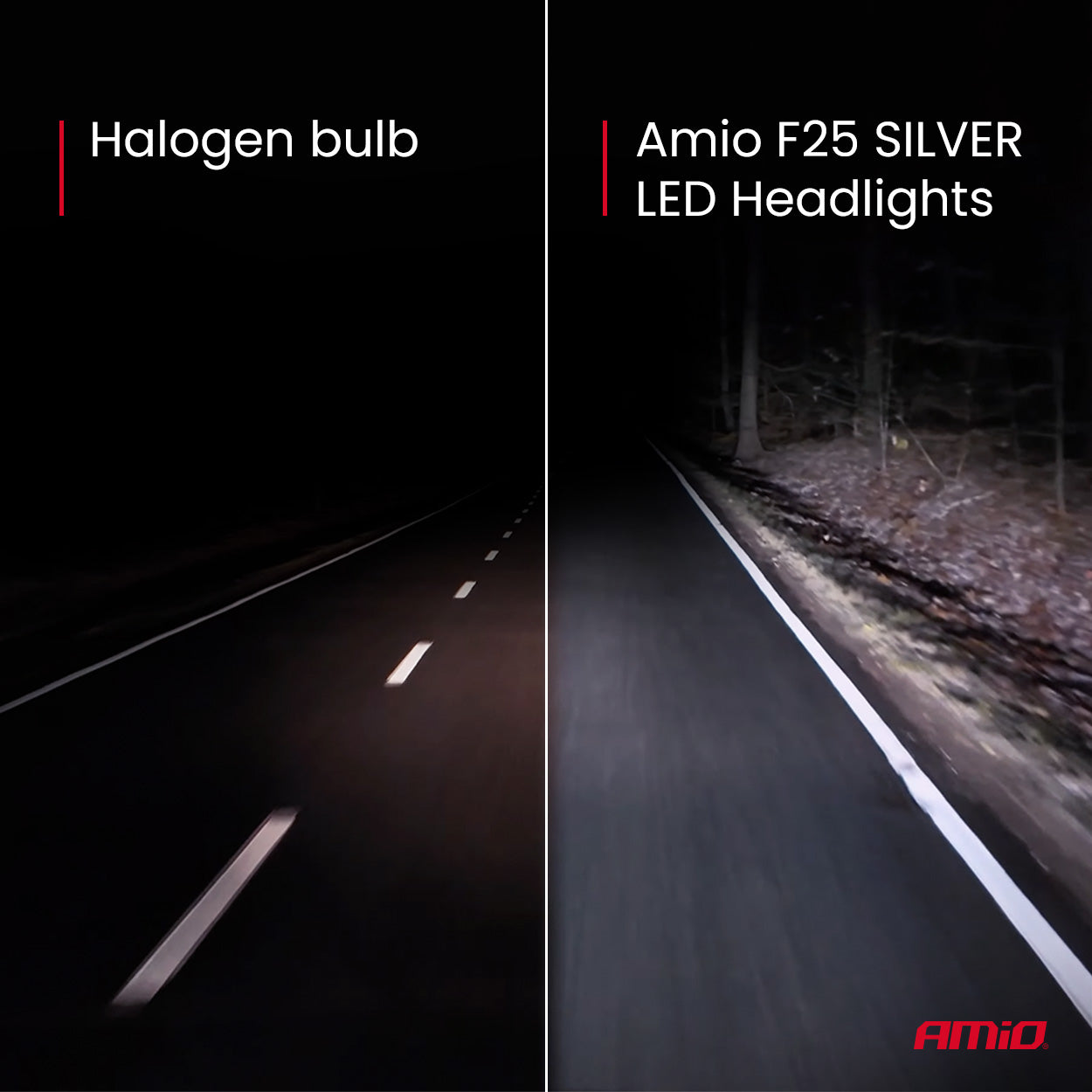 LED-ajovalot Sarja F25 SILVER FULL CANBUS H1 54W 12V 24V AMIO-04701