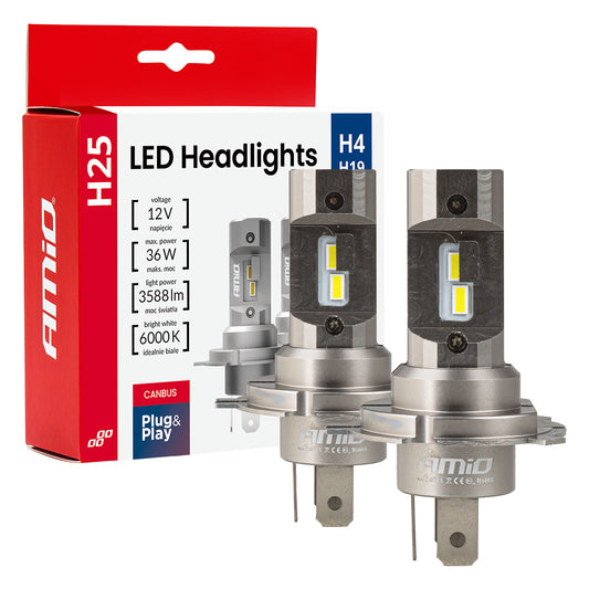 LED-ajovalot H25-sarja CANBUS H4 H19 12V 36W