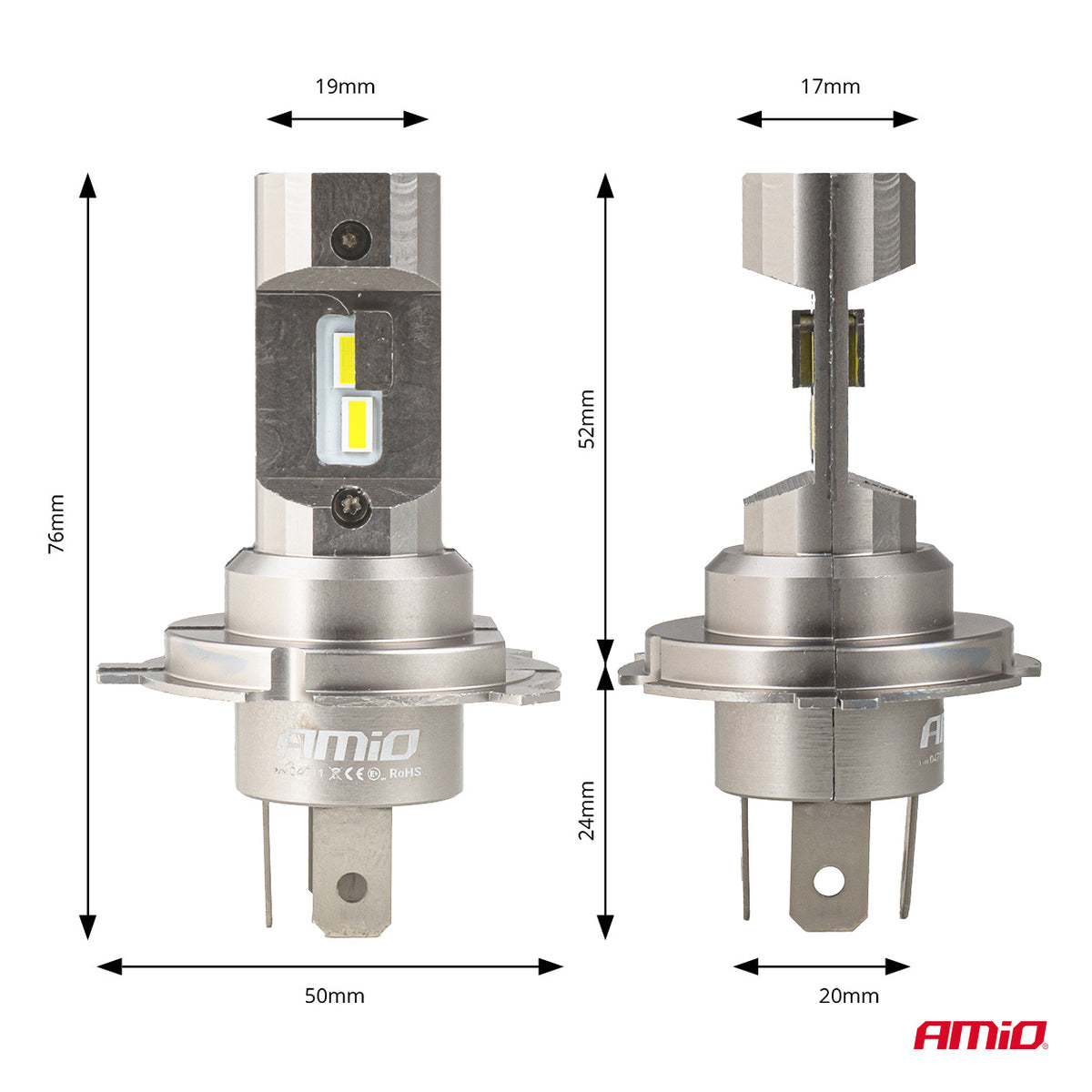 LED-ajovalot H25-sarja CANBUS H4 H19 12V 36W
