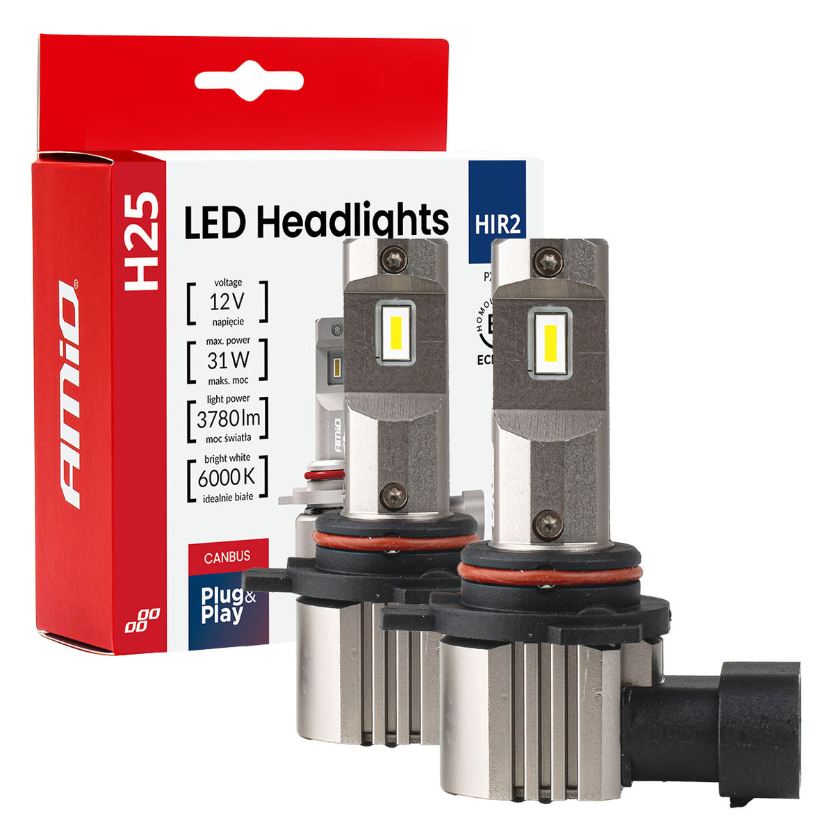 LED-ajovalot H25 CANBUS HIR2 9012 12V 31W