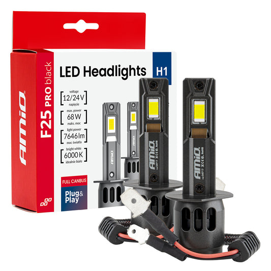 LED-ajovalot F25 PRO BLACK FULL CANBUS H1 68 W 12–24 V
