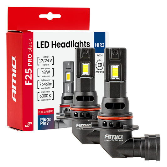 LED-ajovalot F25 PRO BLACK FULL CANBUS HIR2 68 W 12 V 24 V