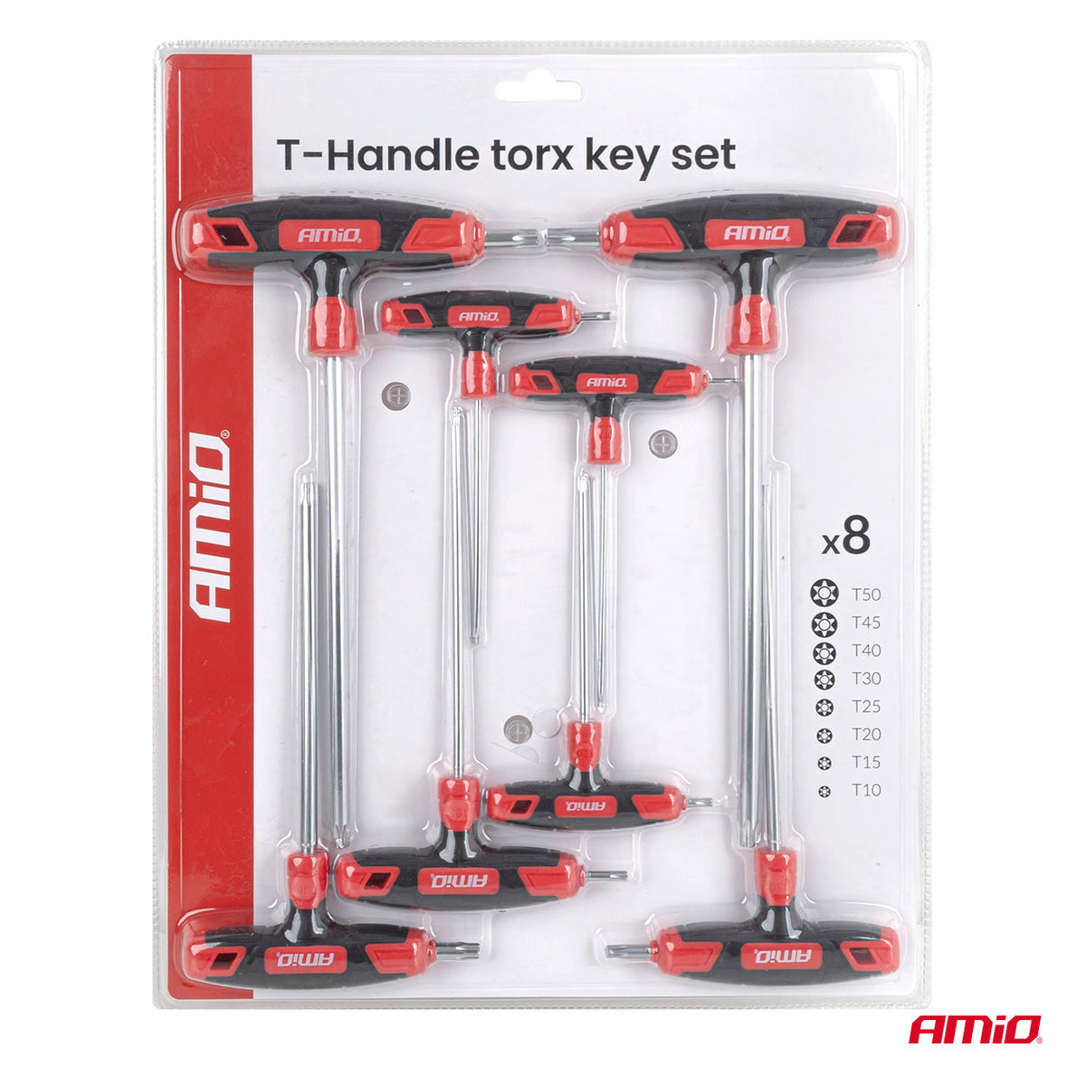 8-osainen Torx-avainsarja T-kahvalla
