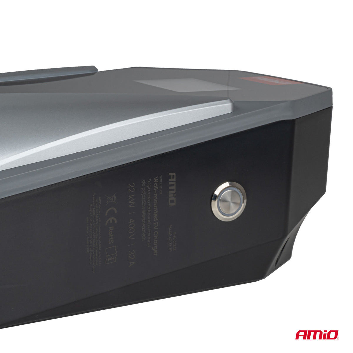 Kolmivaiheinen seinalla latausasema sähköautoille 22kW 32A 400V AMIO-04843