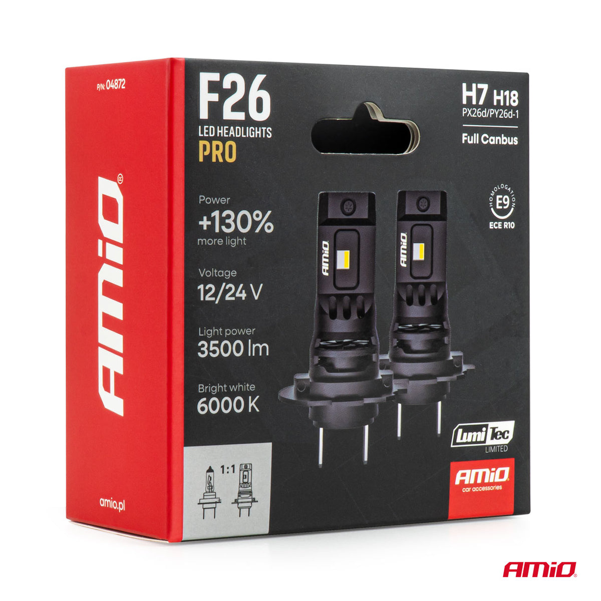 LED-ajovalot F26 PRO LumiTec LIMITED +130% DUO FULL CANBUS H7 H18 12V 24V