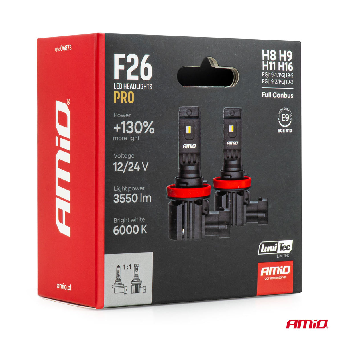 LED-polttimot F26 PRO LumiTec LIMITED +130% DUO FULL CANBUS H8 H9 H11 H16 12V 24V