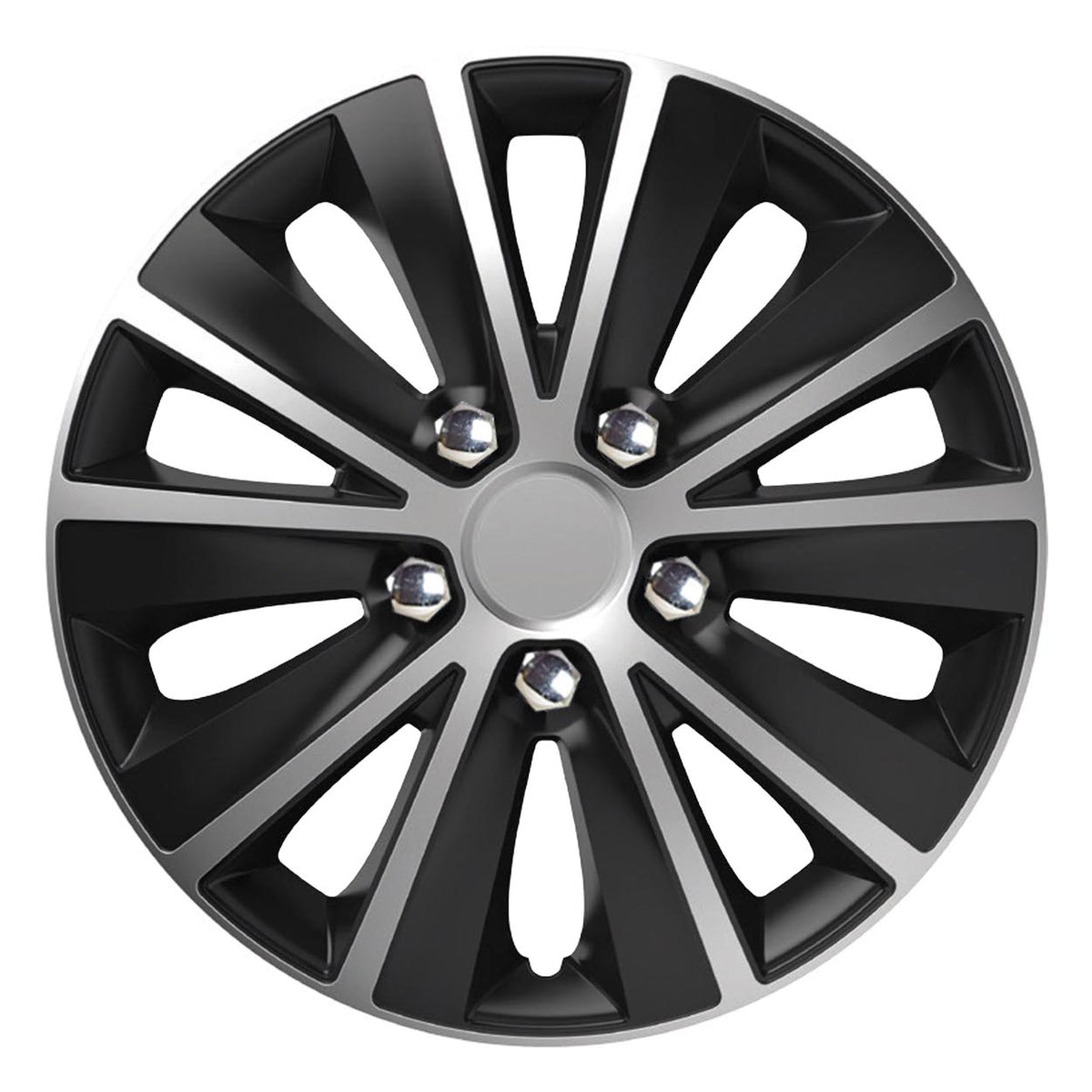 Pölykapseli Rapide NC 16" SILVER&amp;BLACK (musta ja hopea) kromikiinnityksillä