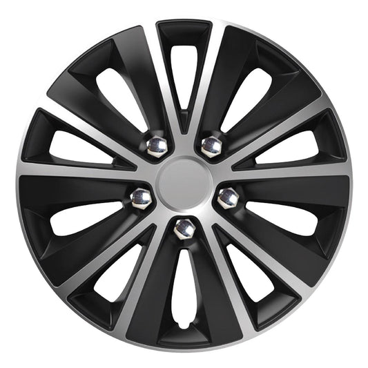Pölykapseli Rapide NC 16" SILVER&amp;BLACK (musta ja hopea) kromikiinnityksillä