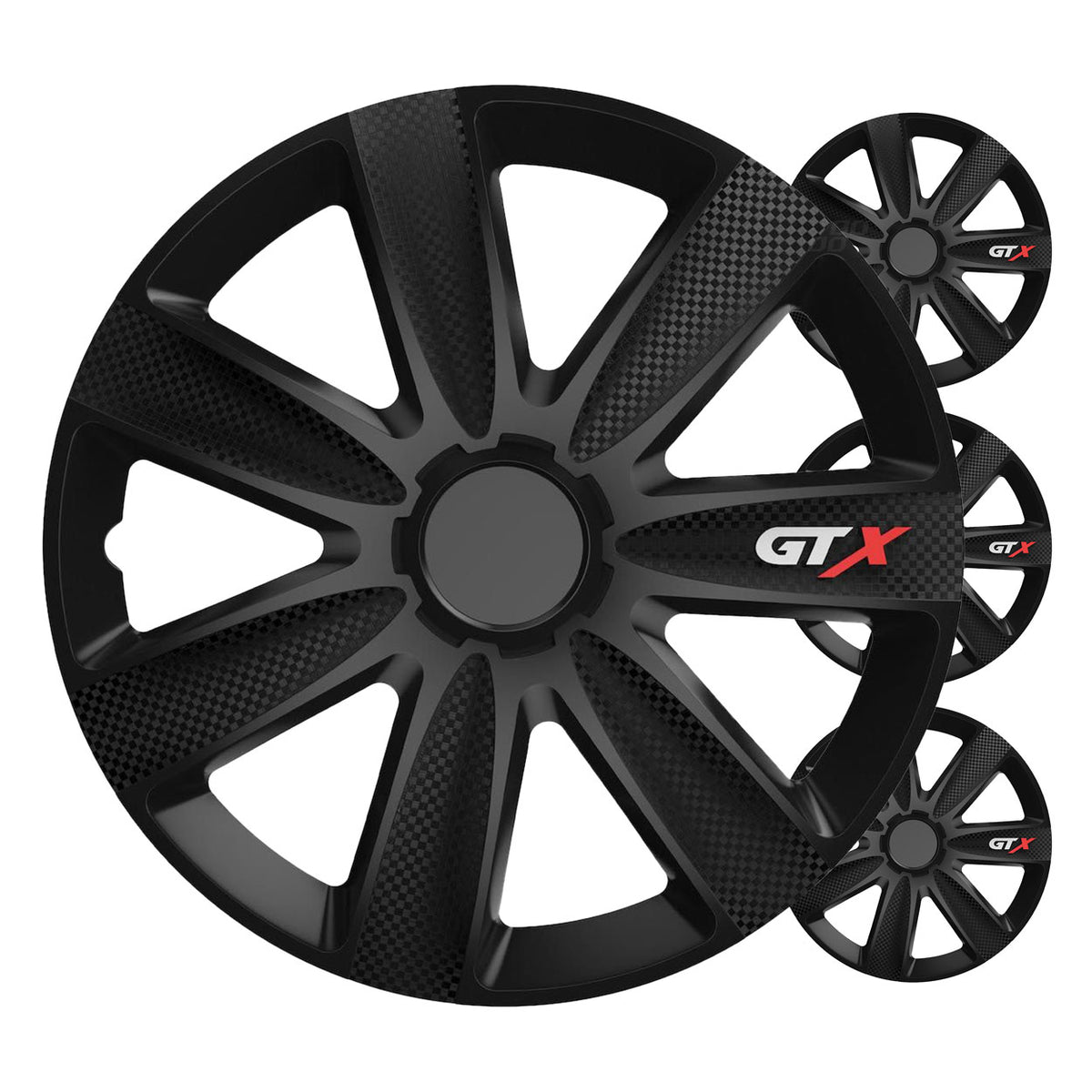 Autoon pölykapseli 4 kpl setti GTX musta carbon 16" COLOR BOX