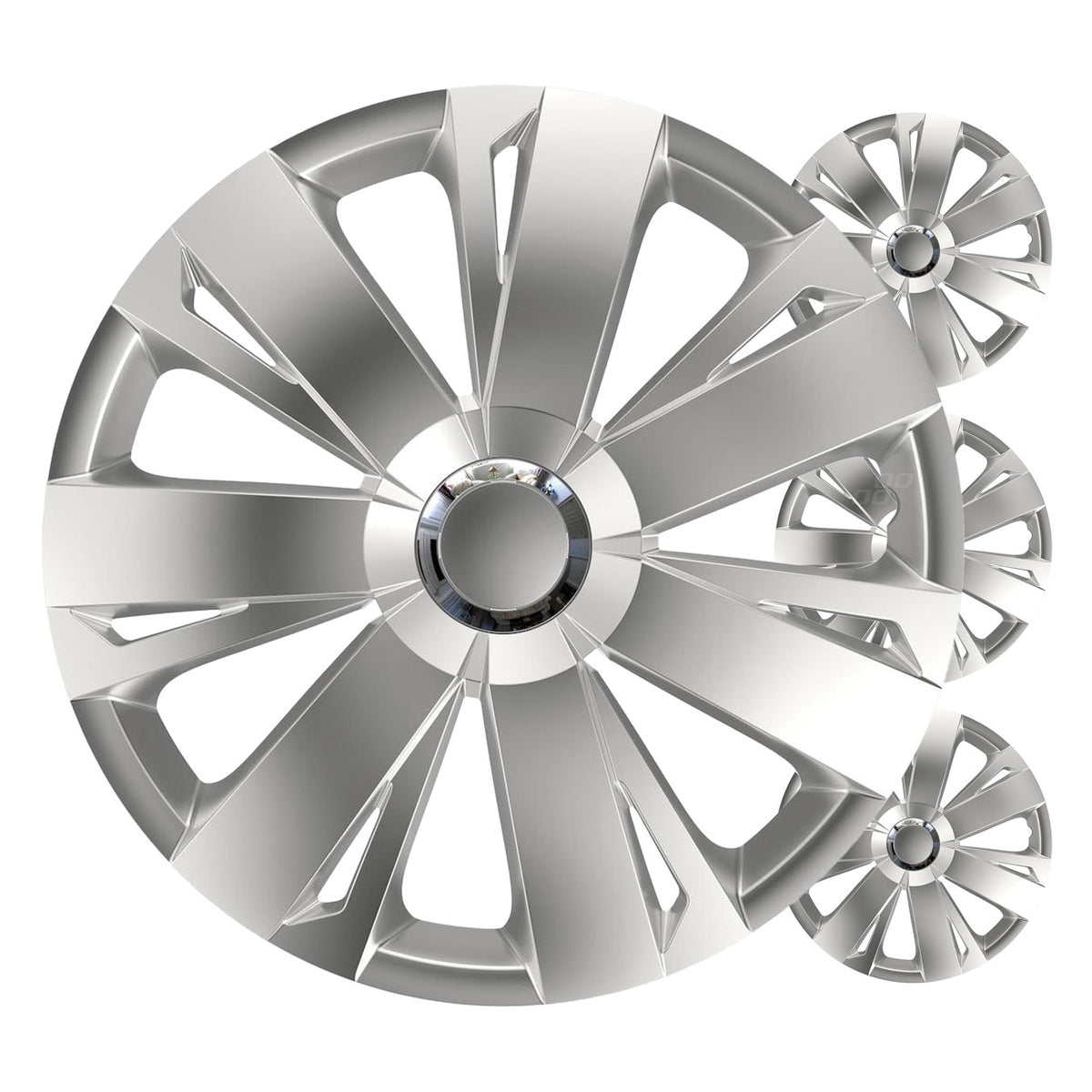 Autoon pölykapseli 4 kpl sarja Energy hopea 15" COLOR BOX