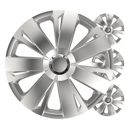 Autoon pölykapseli 4 kpl sarja Energy hopea 15" COLOR BOX