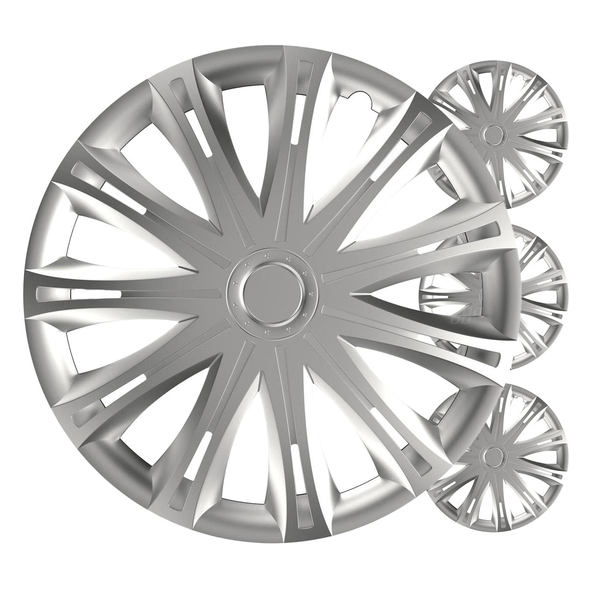 Ajoneuvon pölykapseli 4 kpl sarja Spark hopea 17" COLOR BOX
