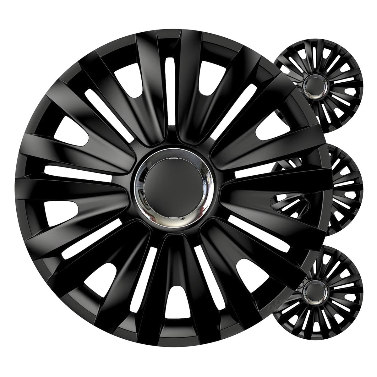 Autoon pölykapseli 4 kpl sarja Royal musta 15" COLOR BOX