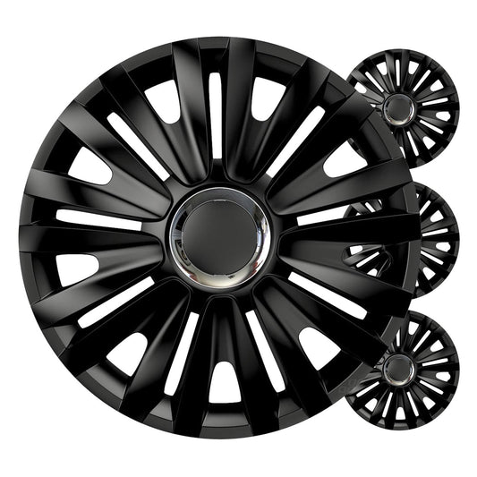 Autoon pölykapseli 4 kpl sarja Royal musta 15" COLOR BOX