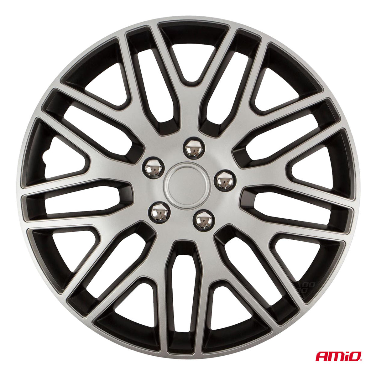 Autoon pölykapseli 4 kpl sarja Dakar musta ja hopea 16" COLOR BOX