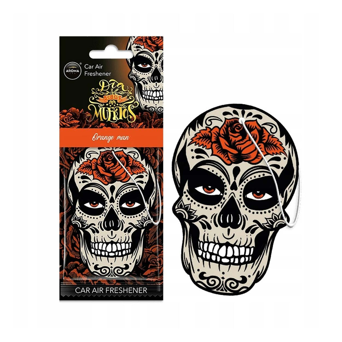 Auton ilmanraikastin AROMA CAR MUERTOS Skull Orange Man Island Driftwood