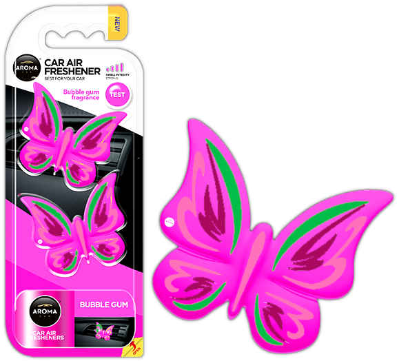 Auton ilmanraikastin AROMA FANCY SHAPES BUTTERFLY Bubble Gum