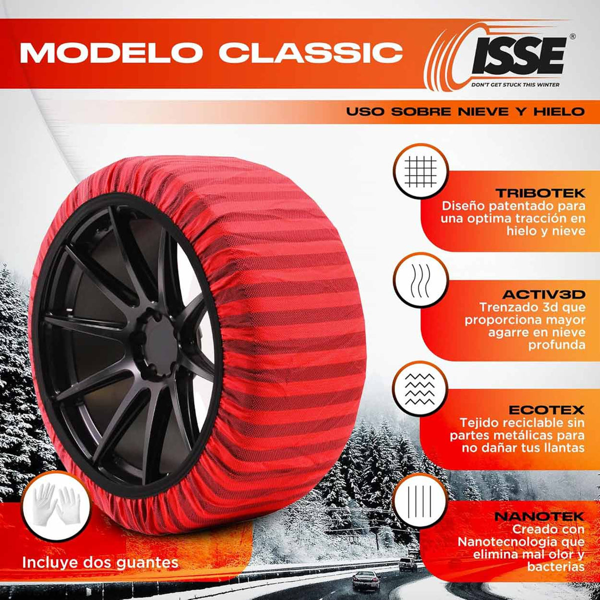 Tekstiililumiketjut Isse Classic 54, 2 kpl