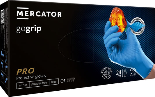 Nitriilihanskat GoGrip sininen koko S, 50 kpl