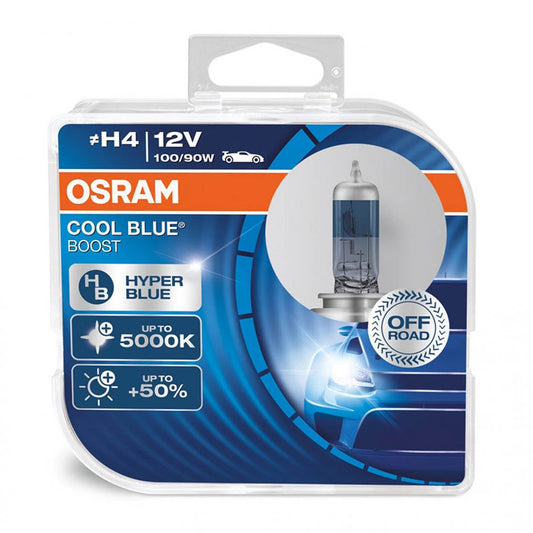 Halogeenipolttimo Osram H4 12 V 100/90 W P43T Cool Blue Boost 5000K, 2 kpl