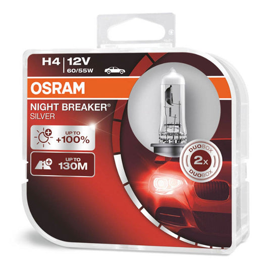 Osram H4 12V Night Breaker Silver +100% halogeenipolttimot / 2 kpl