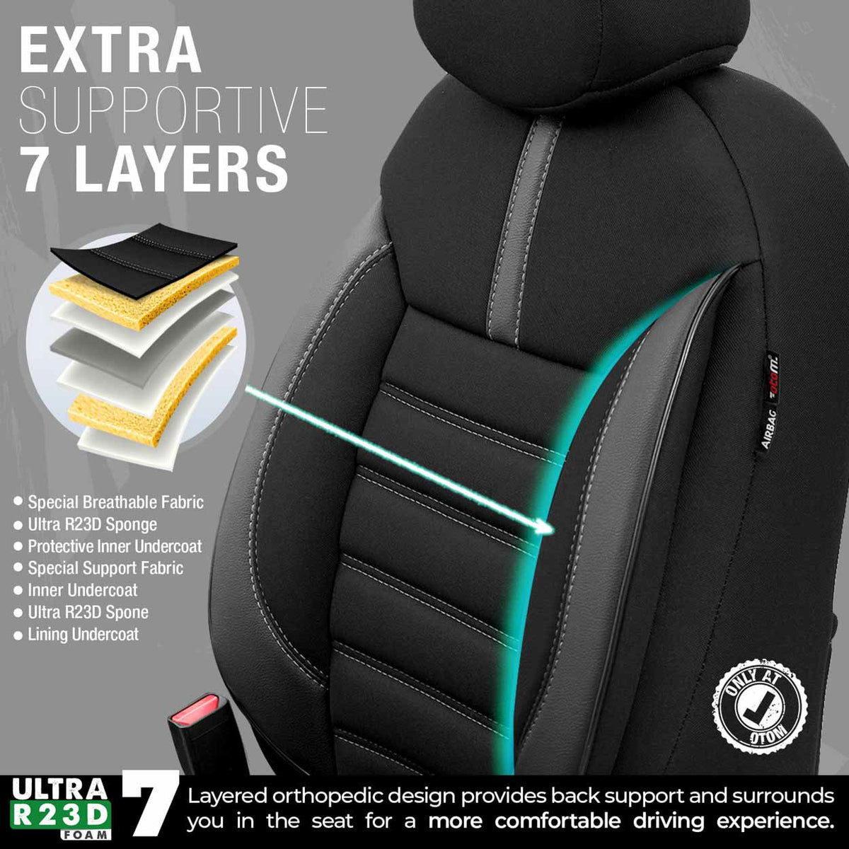 Istuinsuojasarja OTOM LIMITED 102 BLACK/GREY 3-ZIP