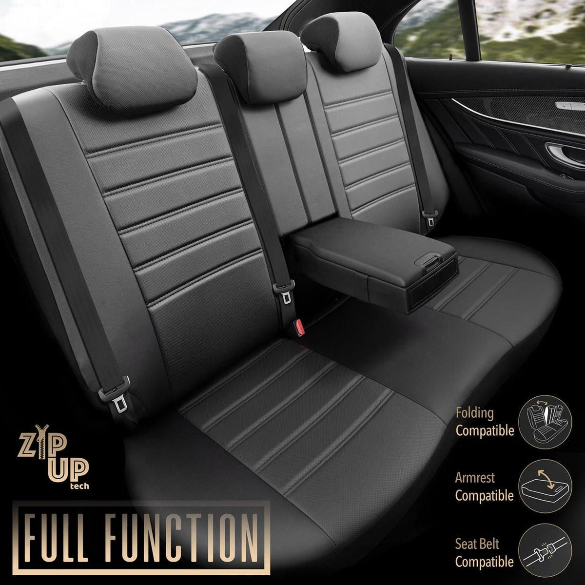 Istuinsuojasarja OTOM INSPIRE 3501 BLACK ECO-LEATHER 3-ZIP